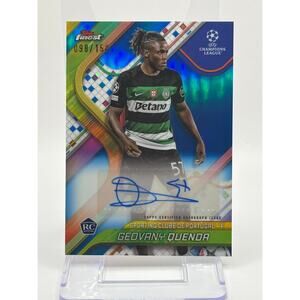 2024-25 Topps Finest Geovany Quenda Rookie Blue Refractor Auto 98/150 SP RC